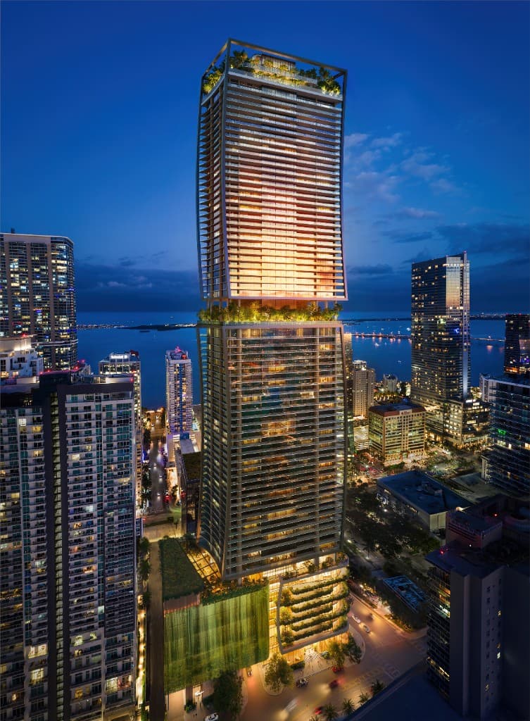 ORA by Casa Tua — Brickell tower at dusk